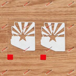 Arizona Flag Map Decal Sticker Vinyl US State - 2 Pack White, 3 Inches - No Background for Car Boat Laptop 01281