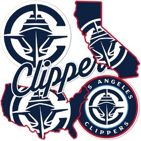 LA Clippers NBA Officially Licensed Sticker Vinyl Decal Laptop Water Bottle Car Scrapbook (Type 2-3)