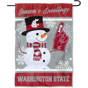 Washington State Cougars Holiday Winter Snow Garden Banner Flag