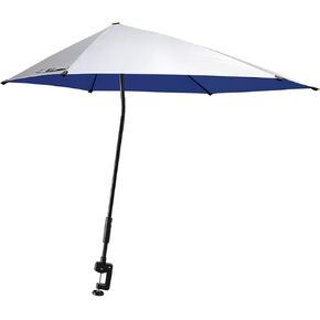 G4Free UPF 50+ مظلة الشاطئ القابلة للتعديل XL مع مشبك عالمي للكرسي، عربة الجولف، عربة الأطفال، المبيض، الفناء (أزرق) in Kuwait