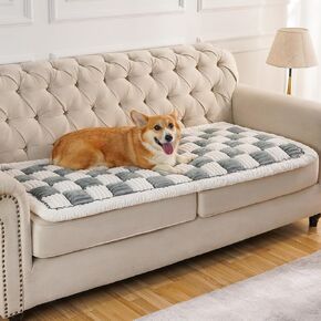 Garden Chic Cotton Protective Couch Cover,Machine Washable & Non-Slip Pet Mat Bed Couch Cover,New Magic Sofa Cover for Most Cats Dogs,Pets(Cream Blue,70x180 cm/27.6x70.9 inch)