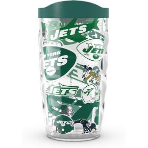 كوب Tervis مصنوع في الولايات المتحدة الأمريكية بجدار مزدوج NFL New York Jets معزول يحافظ على المشروبات باردة وساخنة، 24oz، في كل مكان