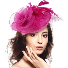 Tea Party Hat for Women, Fascinator Hats for Special Occasions, Church Hat with Feathers Clearance