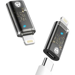 MoKo Lightning Female to USB C Male Adapter for iPhone 15 Pro Max Plus, iPad Air/Pro, Type C Charger Connector Support 35W Charging & Data Sync, iPhone to USB C Adapter, NOT for Headphones/Audio/OTG