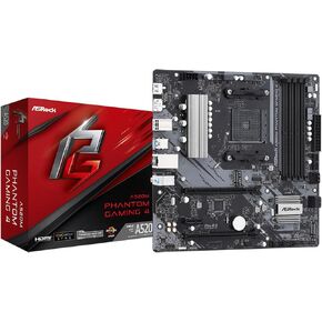 ASRock A520M Phantom Gaming 4 AM4 AMD A520 SATA 6Gb/s Micro ATX AMD Motherboard