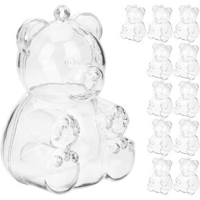 Ciieeo 12pcs Bear Shaped Acrylic Candy Boxes Bear Shaped Candy Boxes Clear Small Candy Boxes for Crafts Decorations Christmas Weddings Birthdays Party Favors
