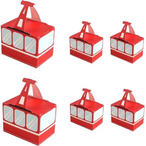 HAN SHENG 30 Pcs Hanging Cable Car Shaped Candy Boxes Paper Gift Boxes Wedding Favor Boxes Hanging Candy Boxes Packing Boxes for Wedding Christmas Birthday Party Ornament Container