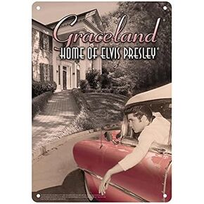 Elvis Presley 8x11.5 Tin Sign in Car at Graceland