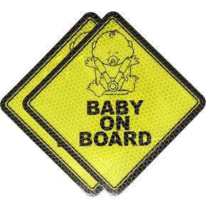 Baby on Board Magnet for Car - Magnetic Baby on Board Sign for Cars – Reflective Baby on Board Decal Sticker for Baby Safety by Mandala Crafts
