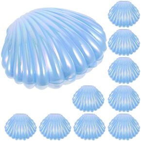 Sea Shells Candy Boxes 30pcs Seashell Party Favor Containers Clam Treat Holders Plastic Chocolate Box for Wedding Birthday Shower Decorations Supplies Sky-blue