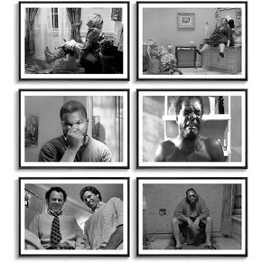 6P Funny Bathroom Wall Art Dumb And Dumber Movie poster Scenes Bathroom Canvas Posters Prints Set Black and White Vintage Toilet Humor Wall Decor Pictures 8X10X6 inch