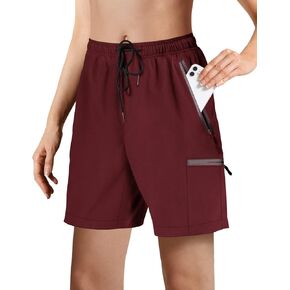 Hmuuo Women's Hiking Cargo Shorts Quick Dry Lightweight Summer Shorts for Women Travel Athletic Golf with Zipper Pockets Black