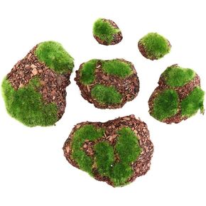 Vctitil 6Pcs Foam Moss Green Hay Stone DIY Family Garden Decoration Vase Glass Moss Miniature Landscape Artificial Plant