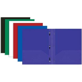 حافظة بولي بازيك 2 جيب مع شوكات، 11.5 × 9.5 بوصة، ألوان متنوعة، (3 عبوات)، (3159)