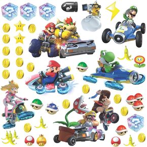 RoomMates RMK2728SCS Nintendo Mario Kart 8 Peel and Stick Wall Decals 10" x 18"