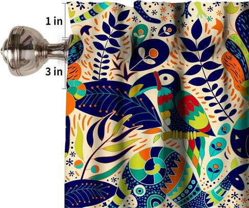 Indian Boho Curtains, Mandala Design Colorful Boho Floral Short Valance for Kitchen, Living Room, Bathroom Windows, 1 Panel Curtain Rod Pocket Curtains 54x18 Inches in Saudi Arabia