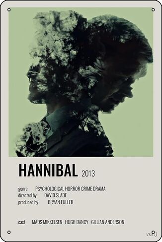 Hannibal Poster Metal Tin Sign Plaque Man Cave Wall 8x12 Inch Wall Art Decoration in Saudi Arabia