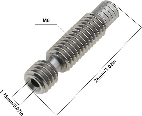 إنشاء فكرة 1.75 مم M6 V6 أنبوب كسر الحرارة من الفولاذ المقاوم للصدأ مناسب للطابعة ثلاثية الأبعاد CR-10 Ender 3 Hotend Pack of 4 in Saudi Arabia