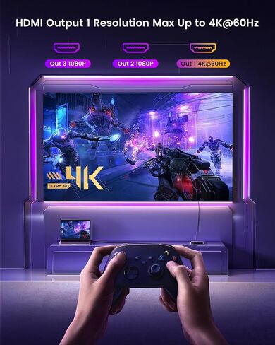 avedio يربط USB C بمحول HDMI مزدوج، 4K@60HZ، مقسم من النوع C إلى HDMI للشاشات المزدوجة، شاشة ممتدة، يدعم Dual 4K@30HZ، متوافق مع USB C 3.0/3.1، Thunderbolt 3 (رمادي فاتح) in Saudi Arabia