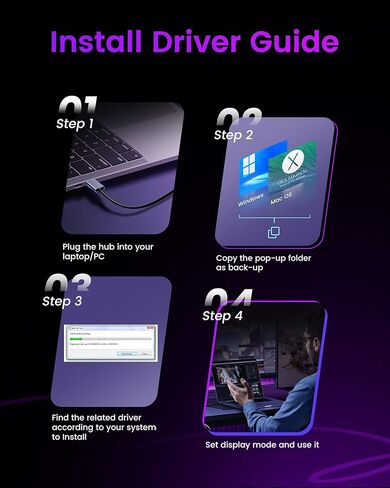 avedio يربط USB C بمحول HDMI مزدوج، 4K@60HZ، مقسم من النوع C إلى HDMI للشاشات المزدوجة، شاشة ممتدة، يدعم Dual 4K@30HZ، متوافق مع USB C 3.0/3.1، Thunderbolt 3 (رمادي فاتح) in Kuwait