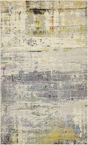 Unique Loom Chromatic Collection Modern Rustic & Vibrant Abstract Area Rug for Any Home Décor, 5 x 8 ft, Beige/Gray in Saudi Arabia