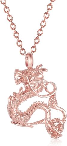 Dragon Urn Necklaces for Ashes Keepsake Jewelry Stainless Steel Cremation Ash Urn Necklace Memorial Jewelry Urn Pendant for Men Women in Saudi Arabia