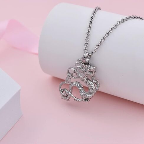 Dragon Urn Necklaces for Ashes Keepsake Jewelry Stainless Steel Cremation Ash Urn Necklace Memorial Jewelry Urn Pendant for Men Women in Saudi Arabia