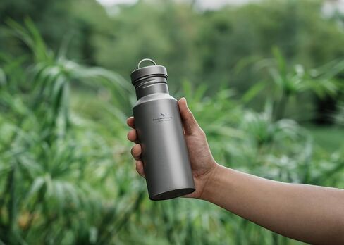 Boundless Voyage Titanium Water Bottle with Lid Wide Mouth Leak-Proof Reusable Sport Drinking Bottle for Camping Hiking Climbing Running Tea Coffee (750ml) in Kuwait