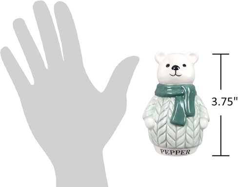 The Bridge Collection Polar Bears in Scarfs and Sweaters Salt and Pepper Shaker Set - 2 Piece Set -Wintery Christmas Kitchen Items - Fun Salt and Pepper Shakers for Home Decor in Saudi Arabia