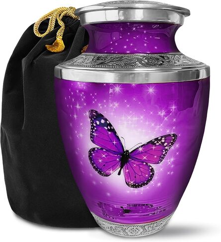 Cremation Urns for Human Ashes - Aurora Borealis Large Decorative Urn for Adult Men & Women - Burial Urns for Adult Human Ashes in Saudi Arabia