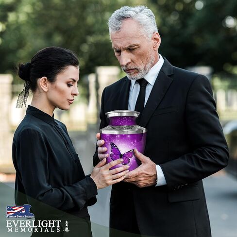 Cremation Urns for Human Ashes - Aurora Borealis Large Decorative Urn for Adult Men & Women - Burial Urns for Adult Human Ashes in Saudi Arabia