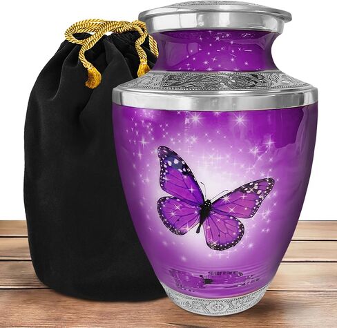 Cremation Urns for Human Ashes - Aurora Borealis Large Decorative Urn for Adult Men & Women - Burial Urns for Adult Human Ashes in Saudi Arabia