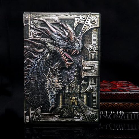 Haxtec Dragon Notebook 3D Embossed Wyrmling Leather DND Journal Notebook W/Pen, Fantasy D&D Journal for TTRPG Dungeons and Dragons DM & Player Gifts A5 in Saudi Arabia