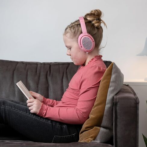 BuddyPhones Cosmos Fun, Foldable ANC Bluetooth Headphones with Microphone, SafeAudio Volume-Limiting Options 75/85/94dB, Works Wired or Wireless, for Toddlers to Young Adults by Onanoff (Blue) in Saudi Arabia