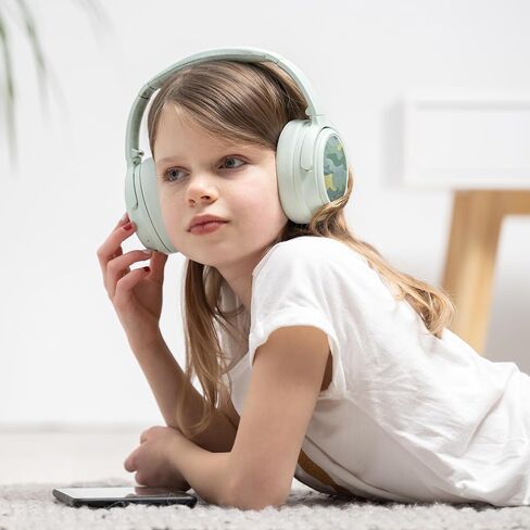 BuddyPhones Cosmos Fun, Foldable ANC Bluetooth Headphones with Microphone, SafeAudio Volume-Limiting Options 75/85/94dB, Works Wired or Wireless, for Toddlers to Young Adults by Onanoff (Blue) in Saudi Arabia
