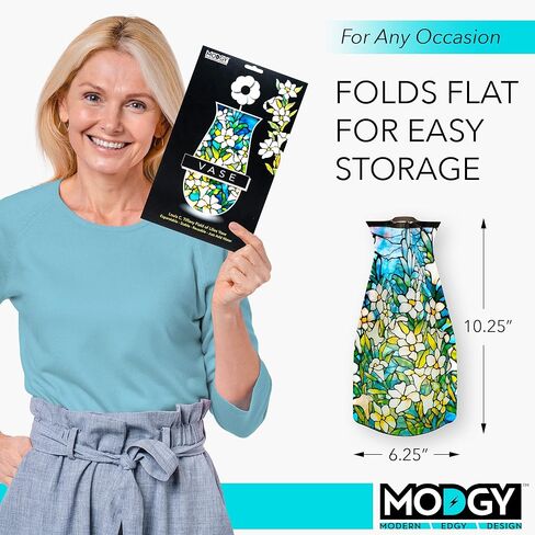 MODGY Expandable Flower Vase Plastic Decorative Modern Vases for Flowers Centerpieces Dining Table Decor Living Room Bathroom Wedding Office, Louis C. Tiffany Field of Lilies in Saudi Arabia