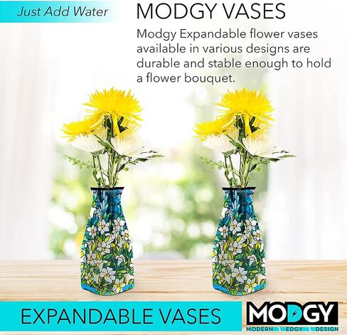 MODGY Expandable Flower Vase Plastic Decorative Modern Vases for Flowers Centerpieces Dining Table Decor Living Room Bathroom Wedding Office, Louis C. Tiffany Field of Lilies in Saudi Arabia