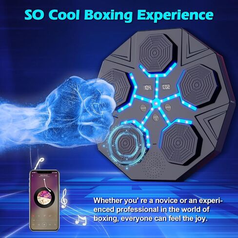 Glimer 2024 New Music Boxing Machine, 9 Speeds Smart Boxing Machine, Boxing Machine Wall Mounted Music, with Boxing Gloves, Music Boxing Machine for Adults and Kids, Home Workout, Gym in Saudi Arabia