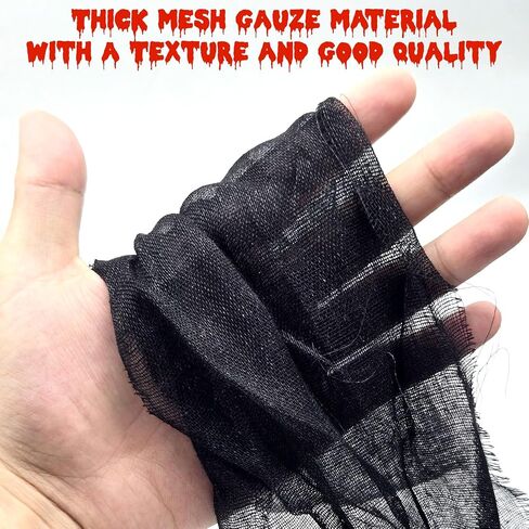 5Pack Halloween Door Curtain Decoration, 65x40 Inch Black Creepy Gauze for Doorway Curtain Decorations, Scary Spooky Cloth for Halloween Party Haunted House Entrance Decor in Saudi Arabia
