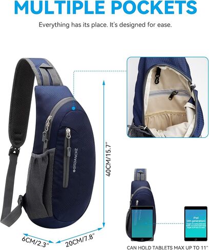 Gisdanchz Small Sling Bag Crossbody Bags for Women Men Cross Body Bag Lightweight Hiking Daypack Travel Backpack Over the Shoulder Bags for Gym Workout, White in Saudi Arabia