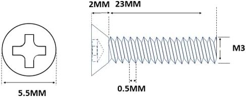 M3x16mm Flat Head Wood Self Tapping 304 Stainless Steel Screw Phillips Head Self Drilling (100pcs) in Kuwait