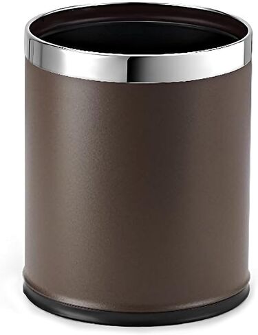Small Office Trash Can, Open Top Small Wastebasket Bin, Invisi-Overlap' Metal Garbage Can, Waste Basket for Powder Room, Vanity, Bathroom (Red) in Saudi Arabia