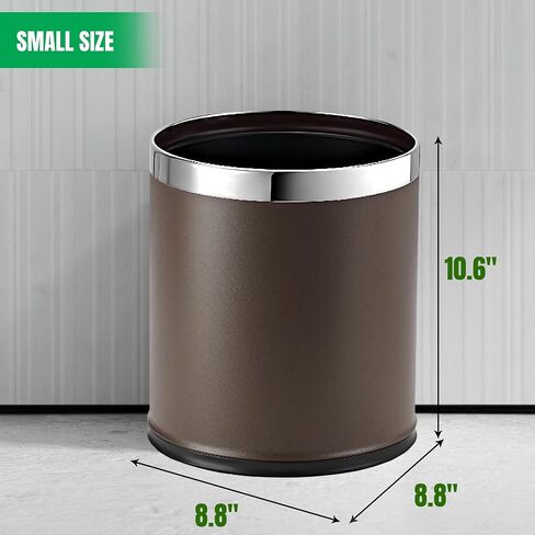 Small Office Trash Can, Open Top Small Wastebasket Bin, Invisi-Overlap' Metal Garbage Can, Waste Basket for Powder Room, Vanity, Bathroom (Red) in Saudi Arabia