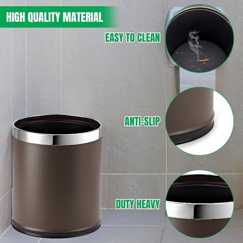 Small Office Trash Can, Open Top Small Wastebasket Bin, Invisi-Overlap' Metal Garbage Can, Waste Basket for Powder Room, Vanity, Bathroom (Red) in Saudi Arabia
