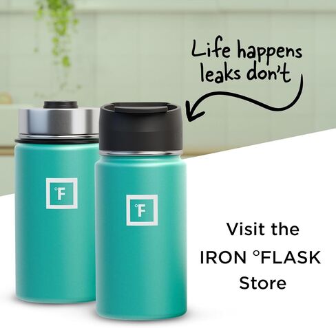 زجاجة مياه رياضية من IRON °FLASK - فم واسع مع 3 أغطية للصنبور - زجاجات رياضية وخارجية من الفولاذ المقاوم للصدأ للرجال والنساء والأطفال - ترمس معزول بجدار مزدوج، مقصف معدني - زبرجد، 18 أونصة in Saudi Arabia
