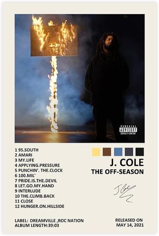 YGULC J Cole 2014 Forest Hills Drive Music Album Cover Signed Limited Poster Canvas Poster Wall Art Decor Print Picture Paintings for Living Room Bedroom Decoration Unframe:12x18inch(30x45cm) in Saudi Arabia