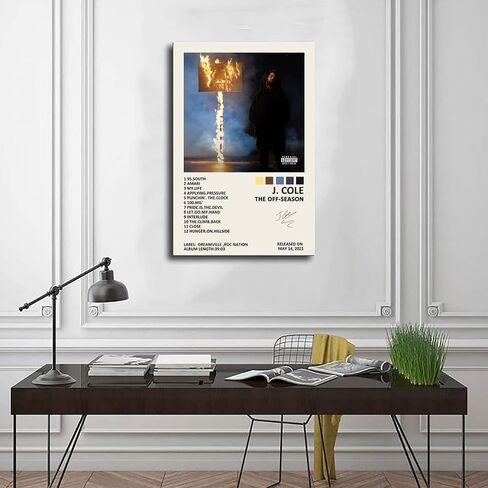 YGULC J Cole 2014 Forest Hills Drive Music Album Cover Signed Limited Poster Canvas Poster Wall Art Decor Print Picture Paintings for Living Room Bedroom Decoration Unframe:12x18inch(30x45cm) in Saudi Arabia