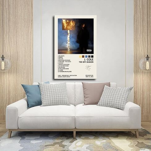 YGULC J Cole 2014 Forest Hills Drive Music Album Cover Signed Limited Poster Canvas Poster Wall Art Decor Print Picture Paintings for Living Room Bedroom Decoration Unframe:12x18inch(30x45cm) in Saudi Arabia