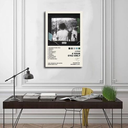 YGULC J Cole 2014 Forest Hills Drive Music Album Cover Signed Limited Poster Canvas Poster Wall Art Decor Print Picture Paintings for Living Room Bedroom Decoration Unframe:12x18inch(30x45cm) in Saudi Arabia
