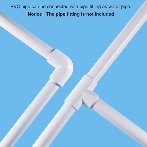 MECCANIXITY PVC Rigid Round Pipe 15.5mm ID 20mm OD 500mm Black High Impact for Water Pipe, Crafts, Decoration, Cable Sleeve 3pcs in Saudi Arabia